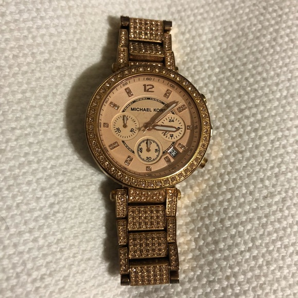 Michael Kors Parker Rose Gold Swarovski Watch - Picture 3 of 4
